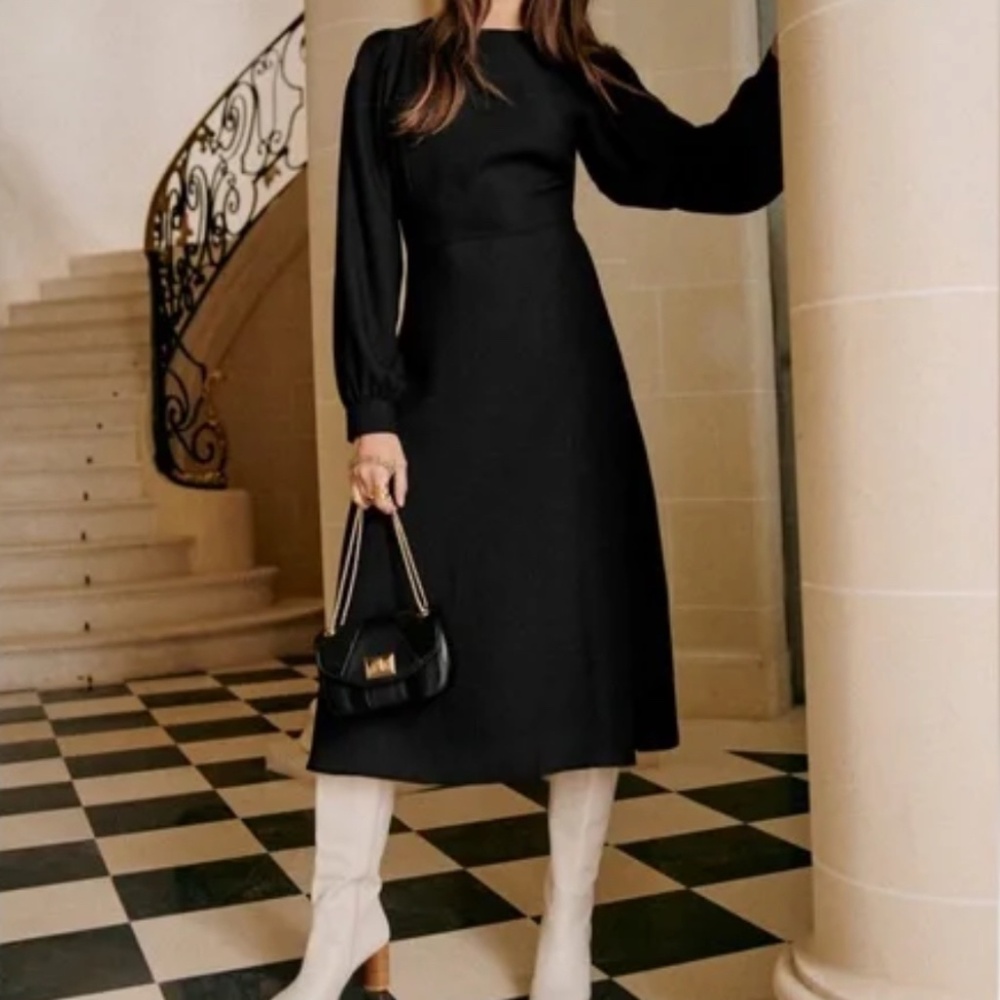 Sezane Daria Dress Black - Size 4